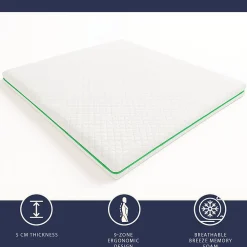 Surmatelas 135x190 en Memory Foam Breeze à 9 Zones><noscript><img width=