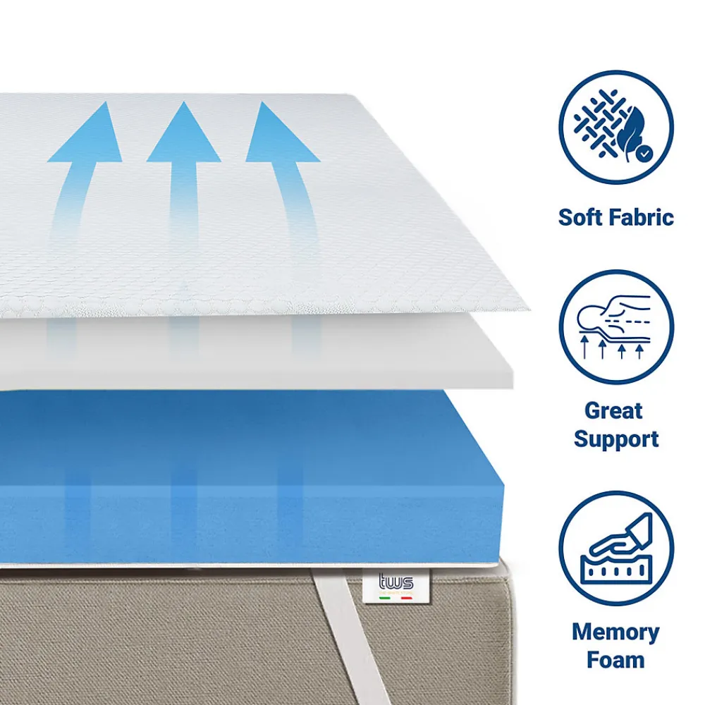Surmatelas en mousse à mémoire de forme 140 x 190 cm>The White Stone Hot