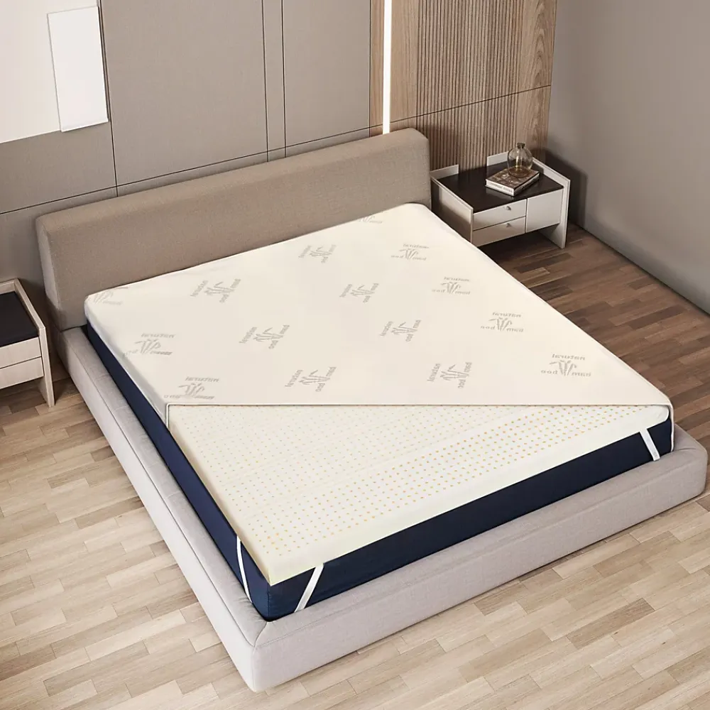 The White Stone Surmatelas 200x200 cm en Latex Naturel, Déhoussable 5 cm* Surmatelas
