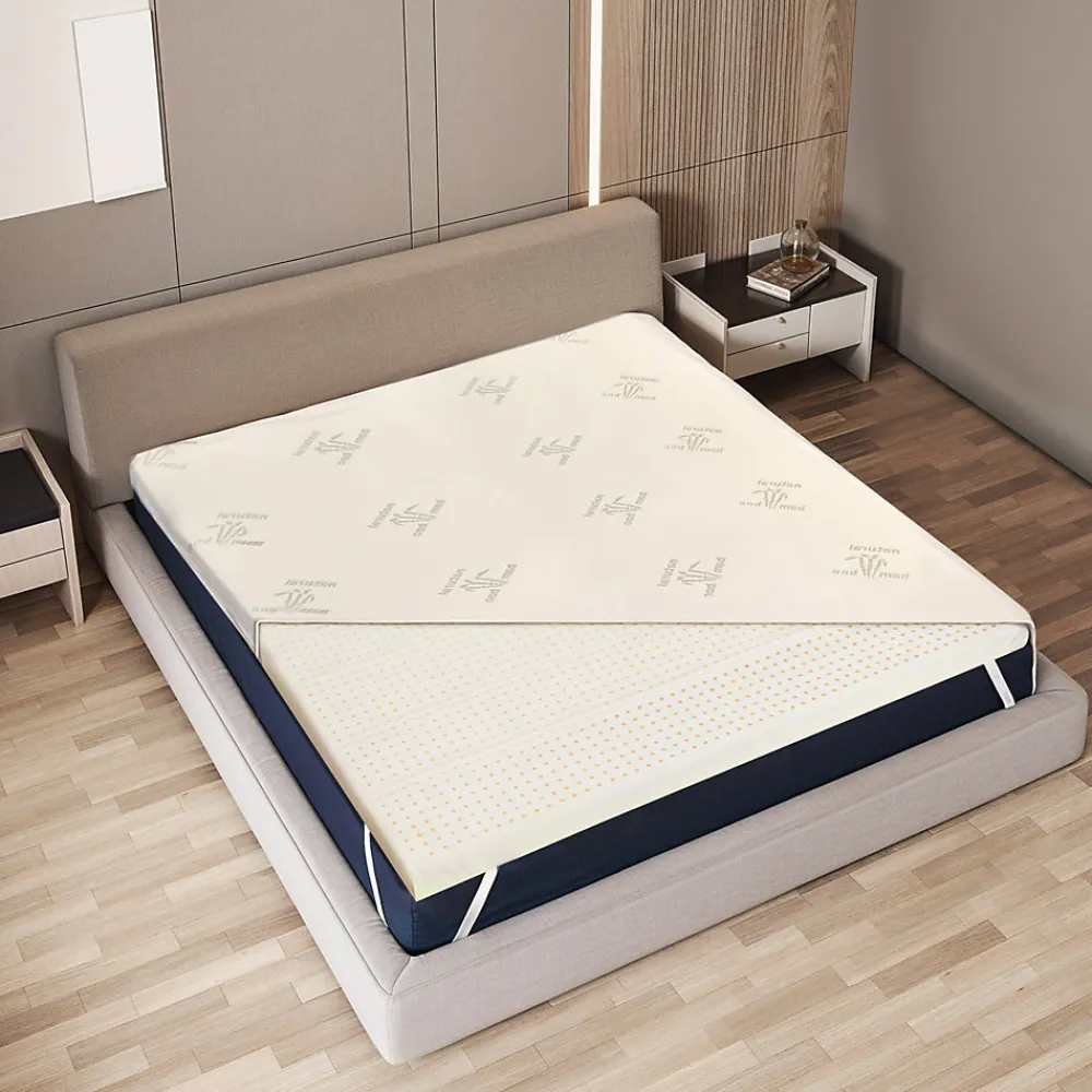 Surmatelas 140x200 cm en Latex Naturel, Déhoussable 5 cm>The White Stone Discount