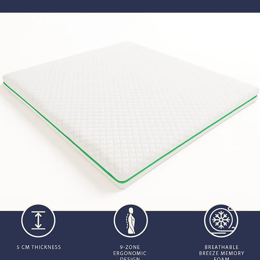 The White Stone Surmatelas 90x190 en Memory Foam Breeze à 9 Zones* Surmatelas