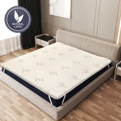 The White Stone Surmatelas 130x200 cm en Latex Naturel, Déhoussable 5 cm* Surmatelas