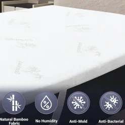 The White Stone Surmatelas 130x200 cm en Latex Naturel, Déhoussable 5 cm* Surmatelas
