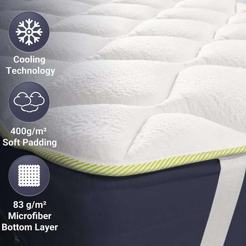 The White Stone Surmatelas Rafraîchissant avec Élastiques 150x190* Surmatelas