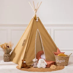 Atmosphera Créateur D'Intérieur Tipi enfant Wapi - coton et peuplier - jaune ocre - Atmosphera*Enfant Lit Enfant