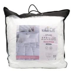 - Oreiller - Epure - Confort médium - 65x65 cm - Blanc><noscript><img width=