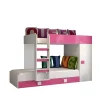 TOLEDO 2 Lit superposé 203,3/106,6/125 (blanc/rose)>Abiks Meble Sale