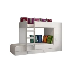Abiks Meble TOLEDO 2 Lit superposé 203,3/106,6/125 (blanc)*Enfant Lit Enfant