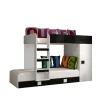TOLEDO 2 Lit superposé 203,3/106,6/125 (blanc/noir)>Abiks Meble Clearance