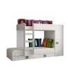 TOLEDO 2 Lit superposé 203,3/106,6/125 (blanc/blanc/gris)>Abiks Meble Hot