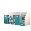 Abiks Meble TOLEDO 3P Lit superposé 248,5/123/93 (blanc/turquoise)*Enfant Lit Enfant