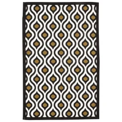 Torchon imprimé Twisted lime coton noir & blanc 45x70cm - Atmosphera><noscript><img width=