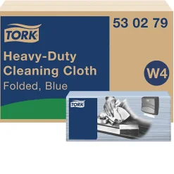 Tork Chiffon de Nettoyage Ultra-résistant bleu W4, robuste et absorbant, 1 x 105 chiffons, 530279* Chiffon