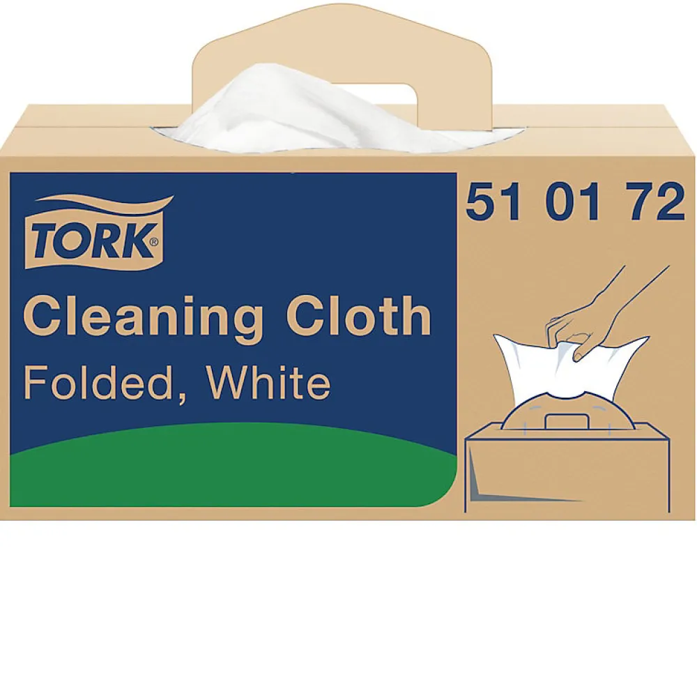 Chiffon de Nettoyage Multi-usages blanc W7, Distribution feuille à feuille, 1 x 210 chiffons, 510172>Tork Outlet