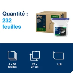 Tork Lingettes humides pour Nettoyage des mains blanc W14, 4 x 58 lingettes, 190692* Produit Multi-Usages|Lingette