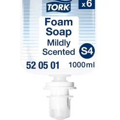 Tork Savon mousse Mains - Senteur douce S4, réduit la consommation, 6 x 1000 ml, 520501* Savon