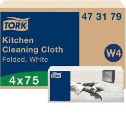 Torchon pour Cuisine blanc W4, Ultra-absorbant, 4 x 75 chiffons, 473179>Tork Best