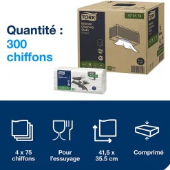 Torchon pour Cuisine blanc W4, Ultra-absorbant, 4 x 75 chiffons, 473179><noscript><img width=