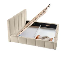 Torreon - lit coffre - 180x200 - sommier inclus - en velours -><noscript><img width=
