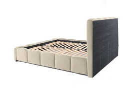 Torreon - lit coffre - 180x200 - sommier inclus - en velours -><noscript><img width=