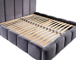 Best Mobilier Torreon - lit coffre - 140x200 - sommier inclus - en velours -* Lit Coffre