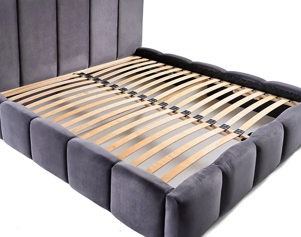 Best Mobilier Torreon - lit coffre - 140x200 - sommier inclus - en velours -* Lit Coffre