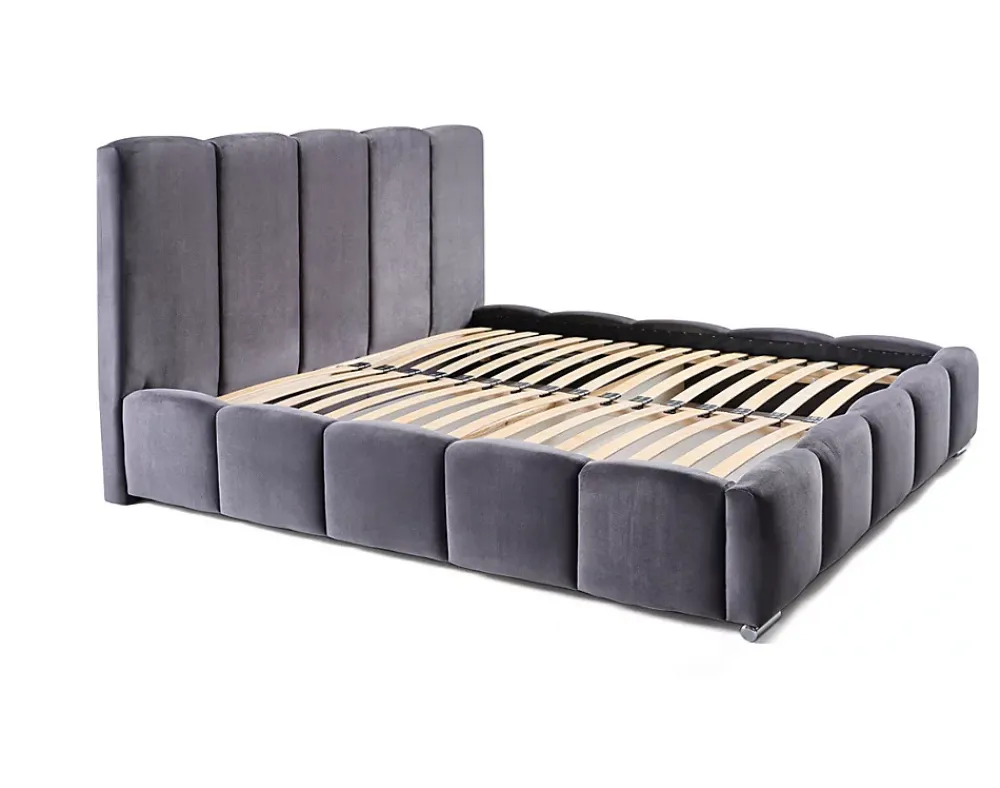 Best Mobilier Torreon - lit coffre - 140x200 - sommier inclus - en velours -* Lit Coffre