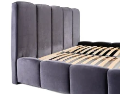 Best Mobilier Torreon - lit coffre - 140x200 - sommier inclus - en velours -* Lit Coffre