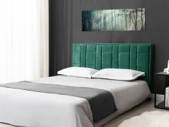 Vente-unique Tête de lit 140 cm - Velours - Vert - HERMINE* Tête De Lit