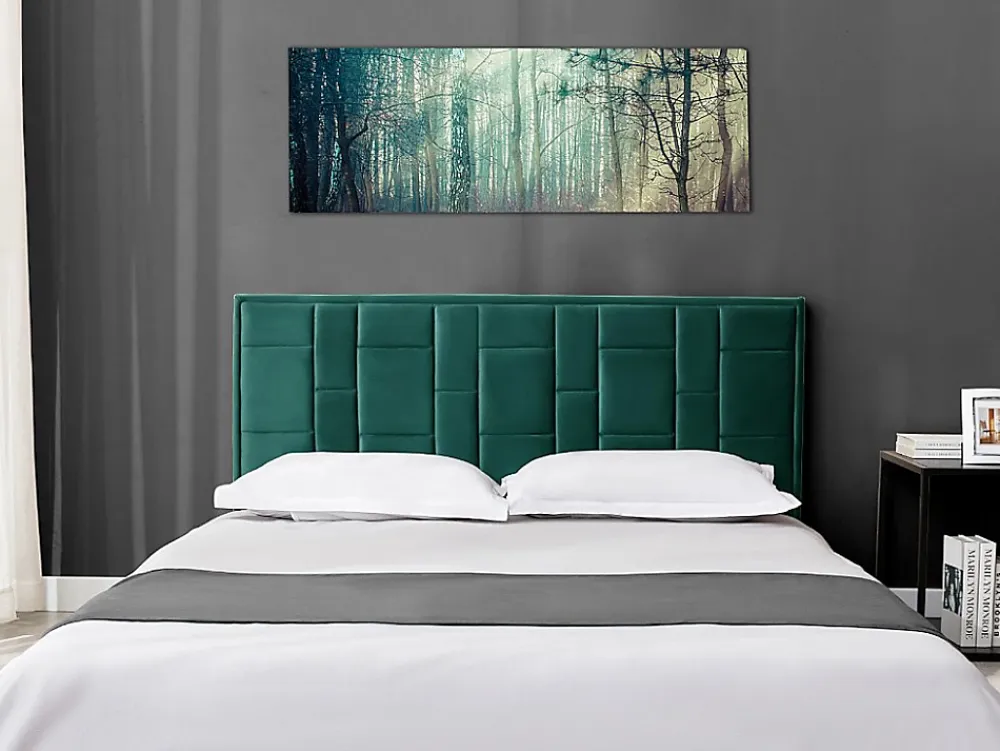 Vente-unique Tête de lit 140 cm - Velours - Vert - HERMINE* Tête De Lit