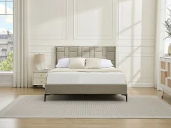Tête de lit 140 cm - Velours - Taupe - HERMINE><noscript><img width=