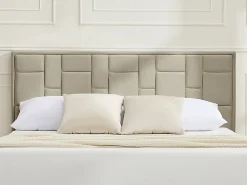 Tête de lit 140 cm - Velours - Taupe - HERMINE><noscript><img width=