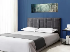 Tête de lit 140 cm - Velours - Gris foncé - HERMINE><noscript><img width=