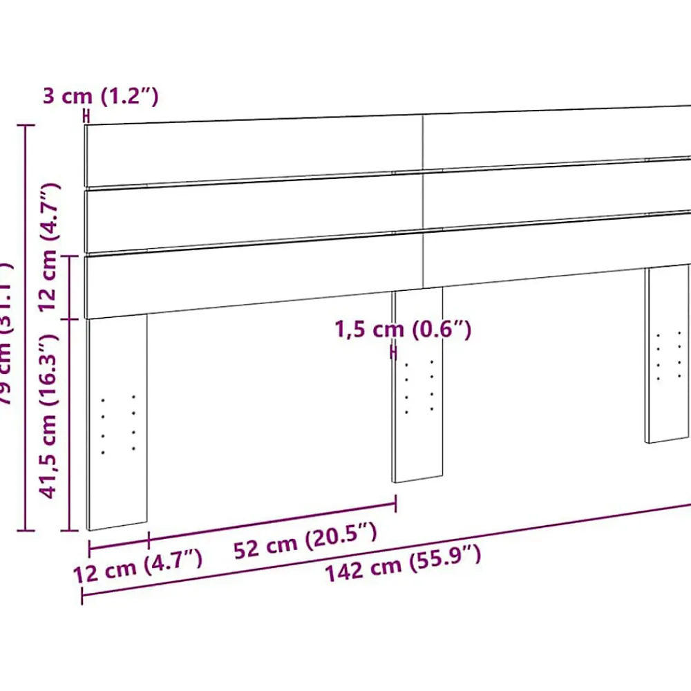 Tête de lit 140 cm en bois massif de chêne>Vidaxl Best