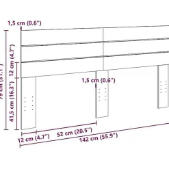 Tête de lit 140 cm en bois massif de chêne><noscript><img width=