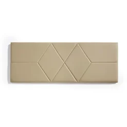 Eccox Tête de lit 140 Deux Diamants en Similicuir 152 x 57 x 5 cm Rembourrage en mousse et renfort de dossier Couleur Camel Clair.* Tête De Lit