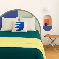99Deco Tête de lit - Duo - intissé 225g/m² - pré-encollé - Bleu - 110x180cm* Tête De Lit