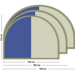 99Deco Tête de lit - Duo - intissé 225g/m² - pré-encollé - Bleu - 110x180cm* Tête De Lit