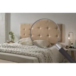 Eccox Tête de lit - - 105 Capitone - Tissu Anti-Tache - 112x57x5cm - Camel Clair* Tête De Lit