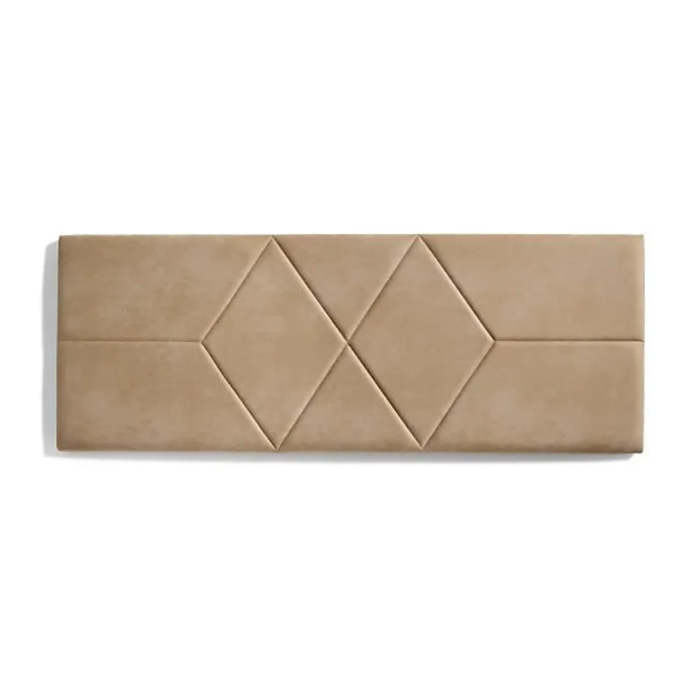 Tête de lit - - 112 x 57 cm - Tissu Anti-Tache - Design Contemporain - Couleur Camel>Eccox Clearance