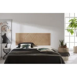 Tête de lit - - 112 x 57 cm - Tissu Anti-Tache - Design Contemporain - Couleur Camel>Eccox Clearance