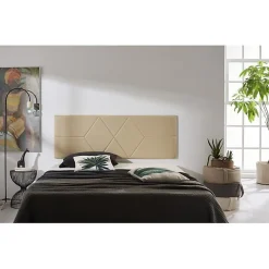 Tête de lit - - 112 x 57 cm - Similicuir camel - Design moderne - Rembourrage mousse>Eccox Clearance