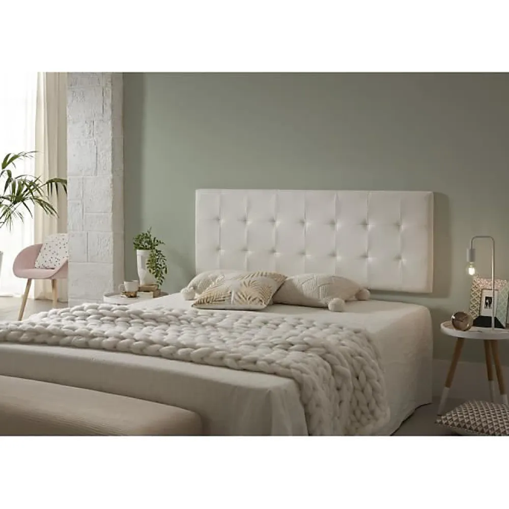 Tête de lit - - 152 x 57 x 5 cm - Similicuir - Design contemporain - Blanc>Eccox Sale