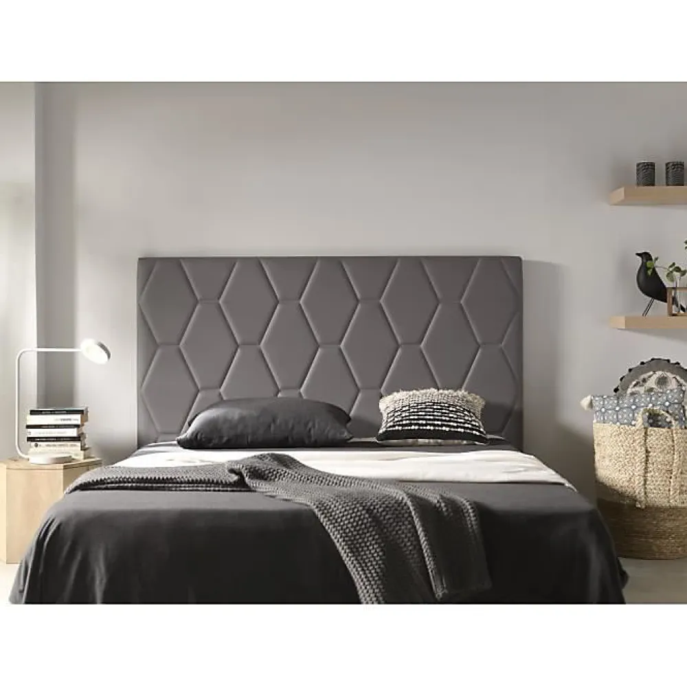 Tête de lit - - Agata - Similicuir gris - Style scandinave - Fabrication espagnole>Eccox Clearance