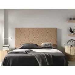 Eccox Tête de lit - - Agata - Tissu Aquaclean - Style Scandinave - 135 cm Camel* Tête De Lit