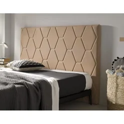 Eccox Tête de lit - - Agata - Tissu Aquaclean - Style Scandinave - 135 cm Camel* Tête De Lit