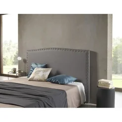 Eccox Tête de lit - - Ambar - Similicuir gris - 115x115x8 cm - Aquaclean antitache* Tête De Lit