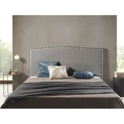 Tête de lit - - Ambar - Tissu Aquaclean - Gris - 115x115x8 cm>Eccox Discount