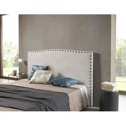 Eccox Tête de lit - - Ambar - Tissu Aquaclean - Gris - 160x115x8 cm* Tête De Lit
