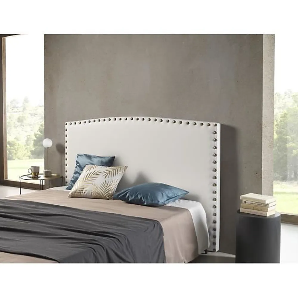 Eccox Tête de lit - - Ambar - Similicuir blanc - 110x110 cm - Antitache Aquaclean* Tête De Lit